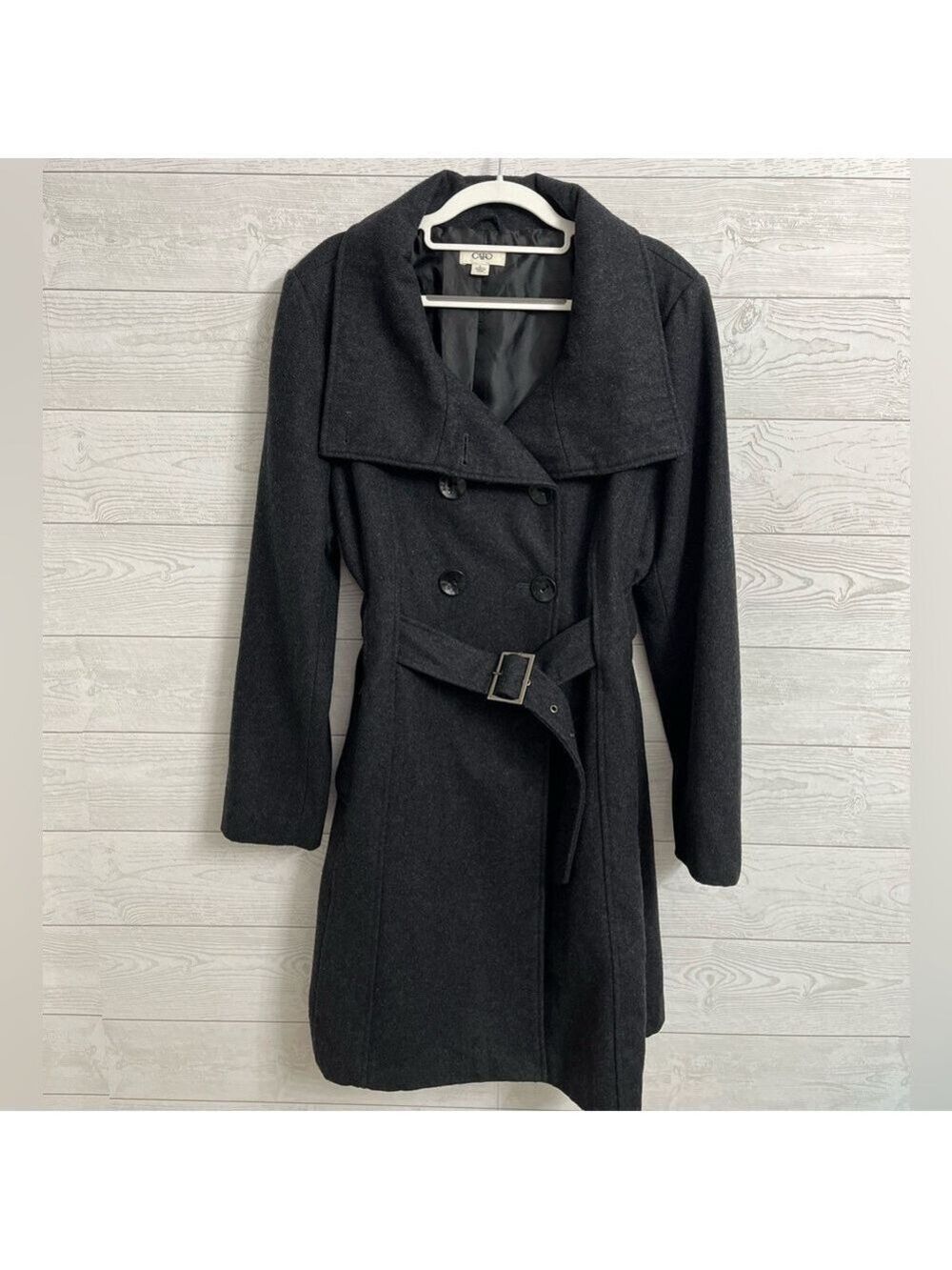 CATO Vintage Women’s Grey Double Breast Mid Length Wool Coat. Size L